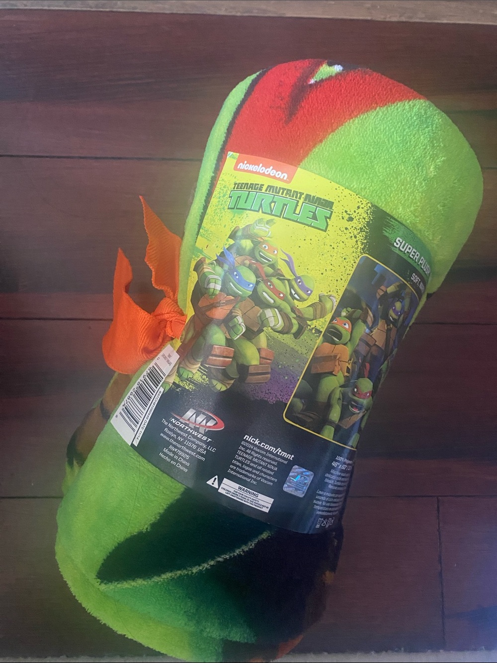 Nickelodeon Teenage Mutant Ninja Turtles Green & Orange Plush Throw